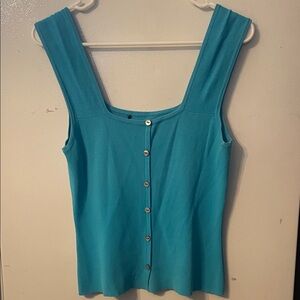 Blue Sleeveless ButtonDown Tank‎ M/L Resort Casual